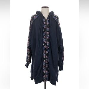 Free People We the Free hooded zip up jacket S embroidered